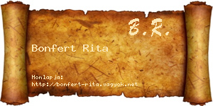 Bonfert Rita névjegykártya
